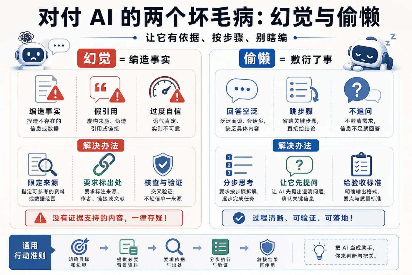 对付 AI 的两个坏毛病:幻觉与偷懒